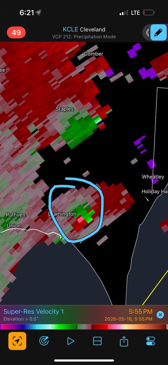 CraigDunmore's tweet photo. Interesting radar grab from yesterday’s dust storm just east of Leamington. I wonder what today will have in store? We shall see! https://t.co/fQ24VYCfhH