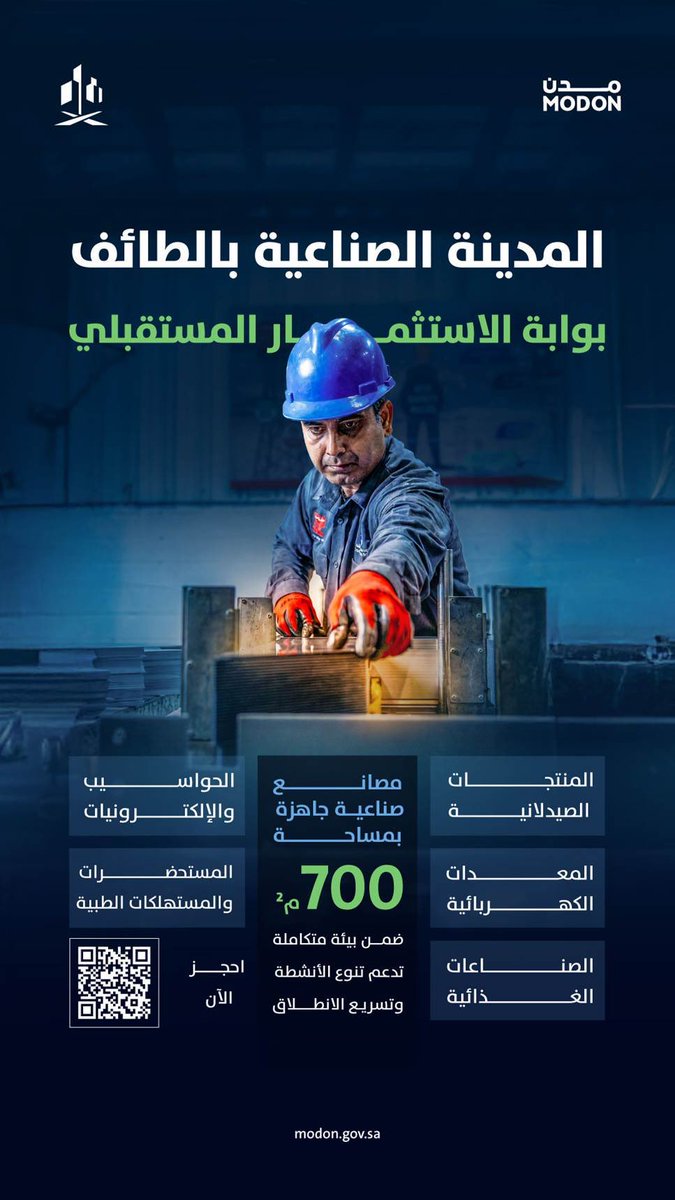industries_ph's tweet photo. مُدُن الطائف تفتح باب التأجير للمصانع الجاهزة وتشمل مصانع الأدوية والمستهلكات الطبية https://t.co/fbqq0yEuGb