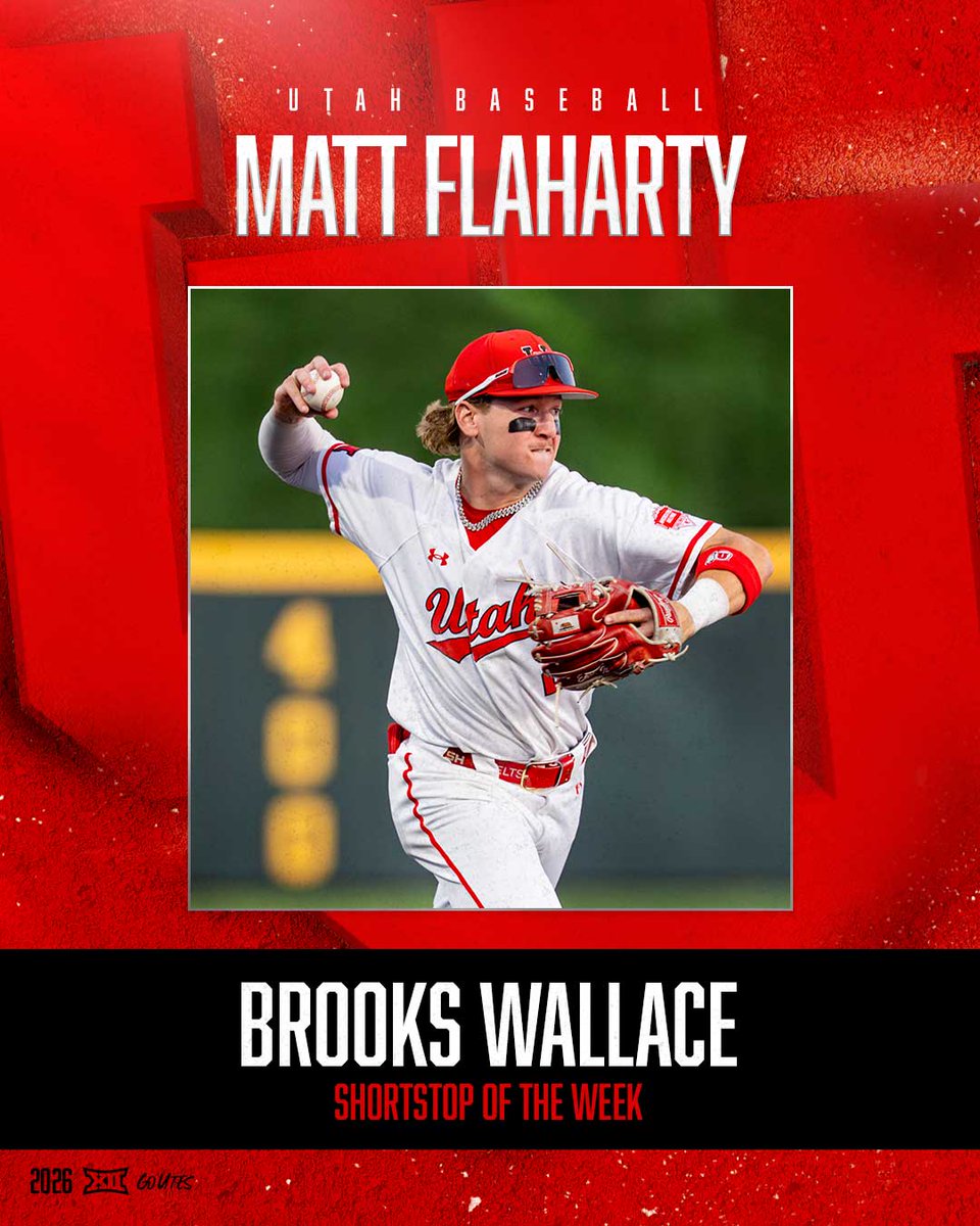 utahbaseball's tweet photo. .@MattFlaharty is your Brooks Wallace Award Shortstop of the Week 👏👏👏

📰 https://t.co/5F3bFVenJs

#GoUtes x @CollegeDiamonds https://t.co/G3h6IWKktv