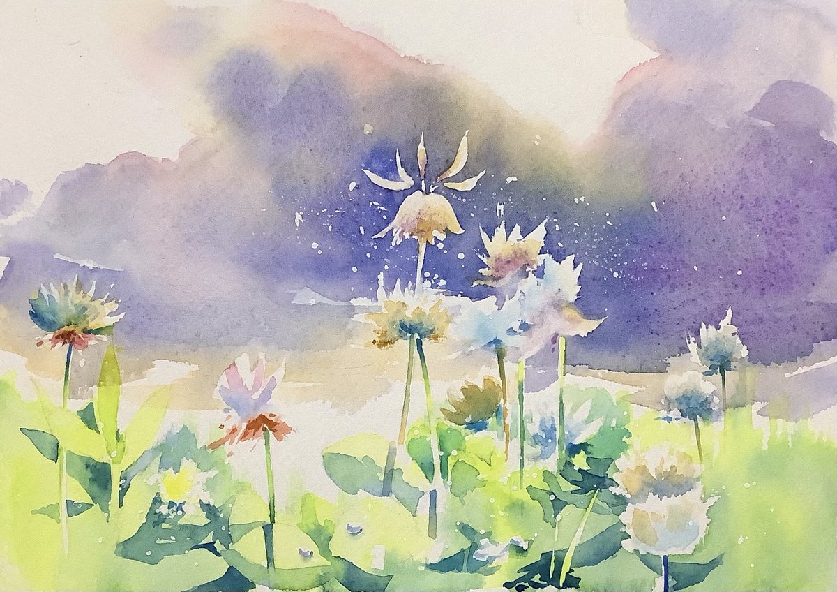 てんとう虫の空 watercolor on paper 237mm×168mm ホワイトワトソン水彩紙
