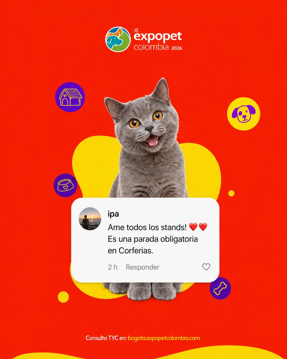ExpopetCol's tweet photo. Lo dicen ellos, no nosotros 🐾 

Quienes ya vivieron Expopet saben que aquí se encuentran marcas increíbles, experiencias únicas y todo para consentir a los peludos.  

Más información en https://t.co/zE7akTC0eJ  #ExpopetColombia #Corferias https://t.co/eIOltuFwKF