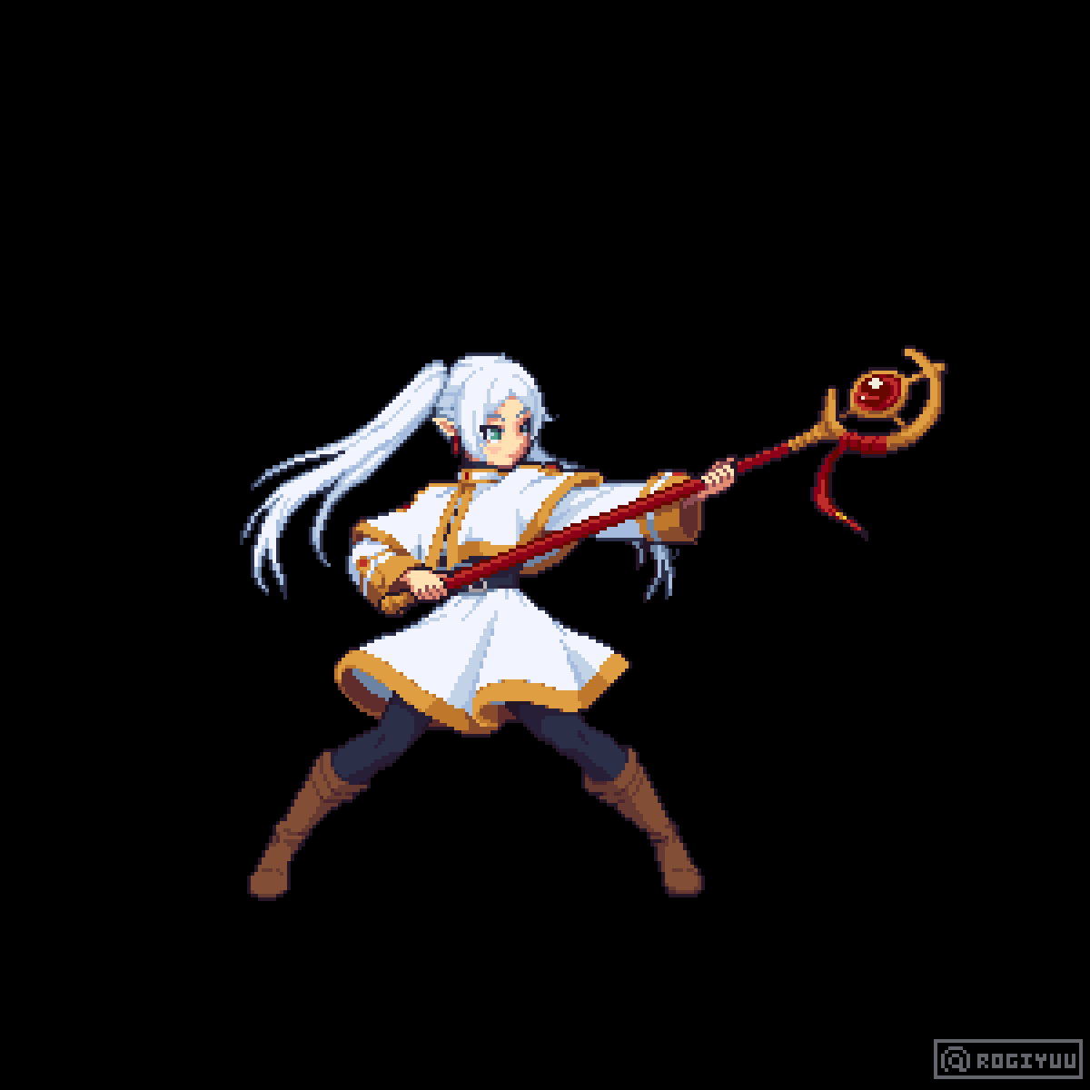 rogiyuu's tweet photo. My 2nd Frieren pixel art . Gonna do some mage pixel art challenge from now on.
#pixelart #ドット絵 #frieren #フリーレン https://t.co/vpjMoZ1sUe