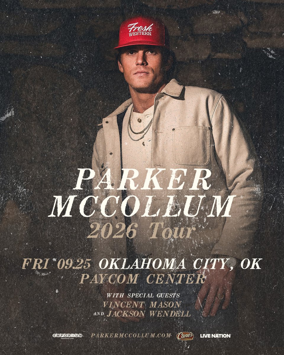PaycomCenter's tweet photo. From ACM Album of the Year winner to #OKC 🤠 Congrats to Parker McCollum on the big win for his self-titled album!

Don’t miss him at #PaycomCenter on September 25 with special guests Vincent Mason and Jackson Wendell 👉 https://t.co/Hui9BPlTxS

#405LIVE | #ParkerMcCollum https://t.co/73f6rMcjMr
