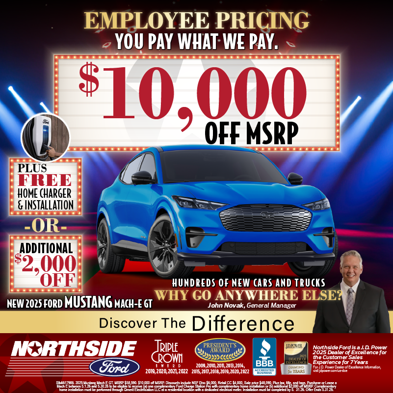 NorthsideFord's tweet photo. When gas prices are high, Northside makes the difference!
Save money and ride in style the only way Mustang can!
#mustang #mache #electric #ford #savings https://t.co/7XW0UqvTmy