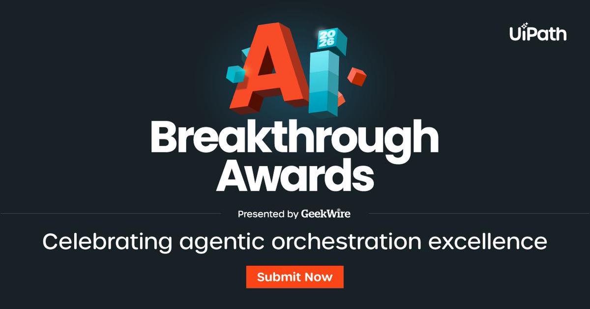 agentictesting's tweet photo. 📢 Calling the boldest innovators in AI, automation, and #AgenticOrchestration. If you know a team transforming how work gets done, nominate them for our 2026 AI Breakthrough Awards with GeekWire: https://t.co/8pFAV1Ri0m https://t.co/VcG4xdzURU