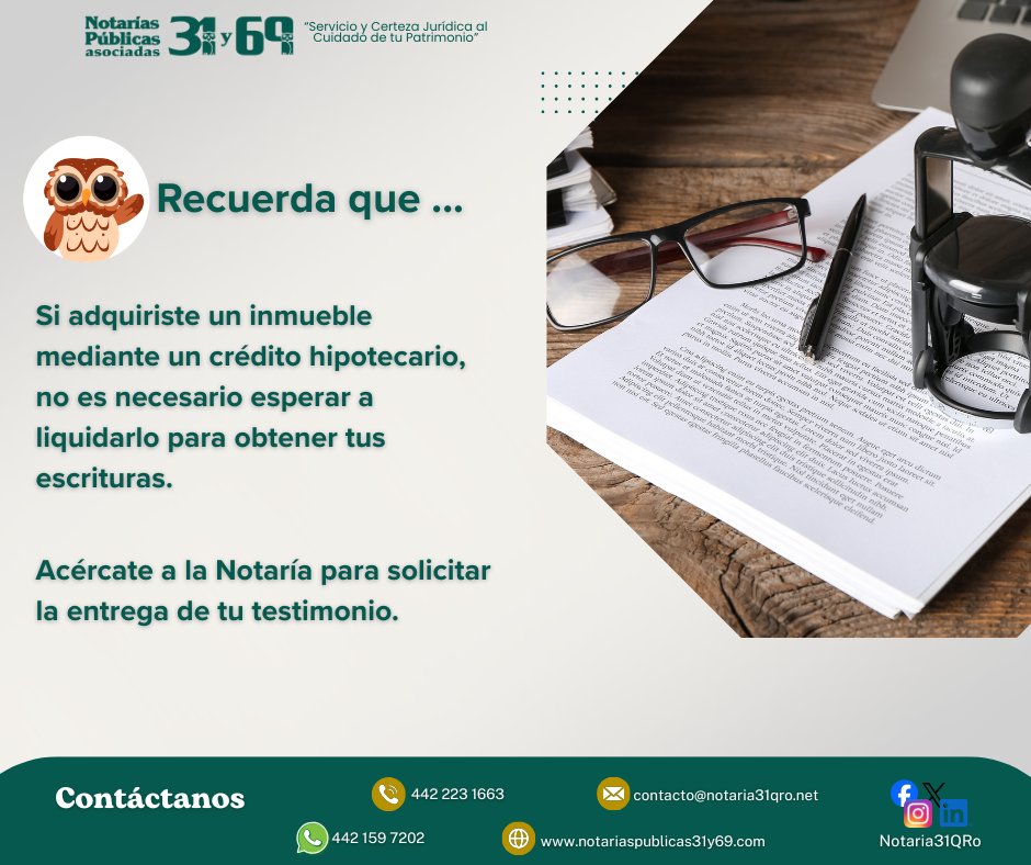 Notaria31Qro's tweet photo. ¡SIGUENOS EN NUESTRAS REDES SOCIALES! 📷
Instagram: https://t.co/JjmyYcixcM
Facebook: https://t.co/P30jTRjWgC
LinkedIn: https://t.co/V9yKSs2RqI
Teléfono: 442 223 1663
WhatsApp: 442 159 7202
Pagina Web Oficial: https://t.co/5xR17zR5cH https://t.co/iAgcK49Yv7