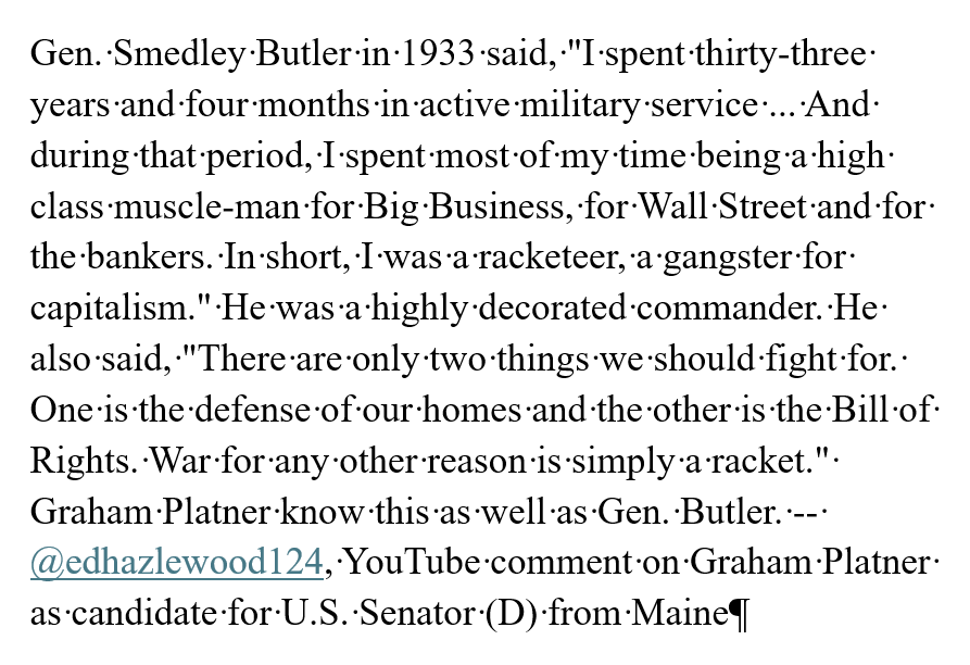 happykt's tweet photo. @edhazlewood124, YouTube comment on #GrahamPlatner as the Democratic candidate for U.S. Senator for Maine https://t.co/0LqPSfsAug