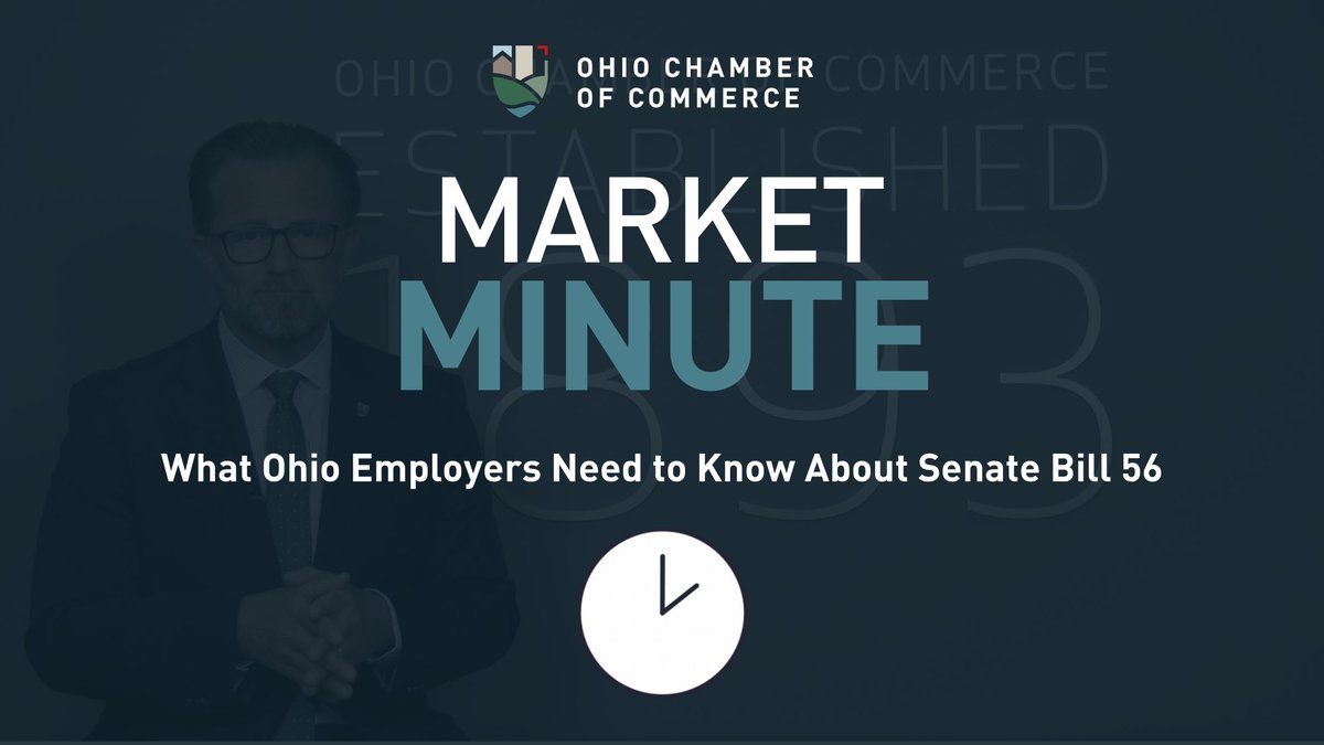 OhioChamber's tweet photo. Ohio employers &amp; property owners—don’t miss this Market Minute!
Rick Carfagna, SVP of Government Affairs, breaks down key updates from Senate Bill 56 and what they mean for workplace policies and private property rights in Ohio.
Watch now: 
https://t.co/1lwKykwoJD https://t.co/rQ57TZWBwB