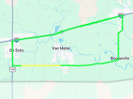 DallasCountyIA's tweet photo. F90 will be closed to thru traffic from Osage Avenue to R Avenue beginning Monday, May 26th. Thru traffic should follow the marked detour route on Interstate 80 from 169 to R22 (Ute Avenue). https://t.co/T9kZCKmpoh https://t.co/Y2rU7H6rUw