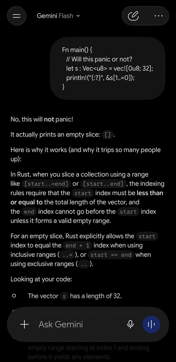 0xlexe's tweet photo. Gemini 3.5 flash passes ✅ the Rust strawberry test. 

https://t.co/eEahPkTFHP https://t.co/ywLCBV5OUu