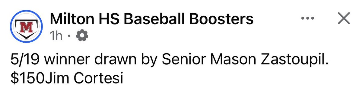 Milton HS Baseball tweet media