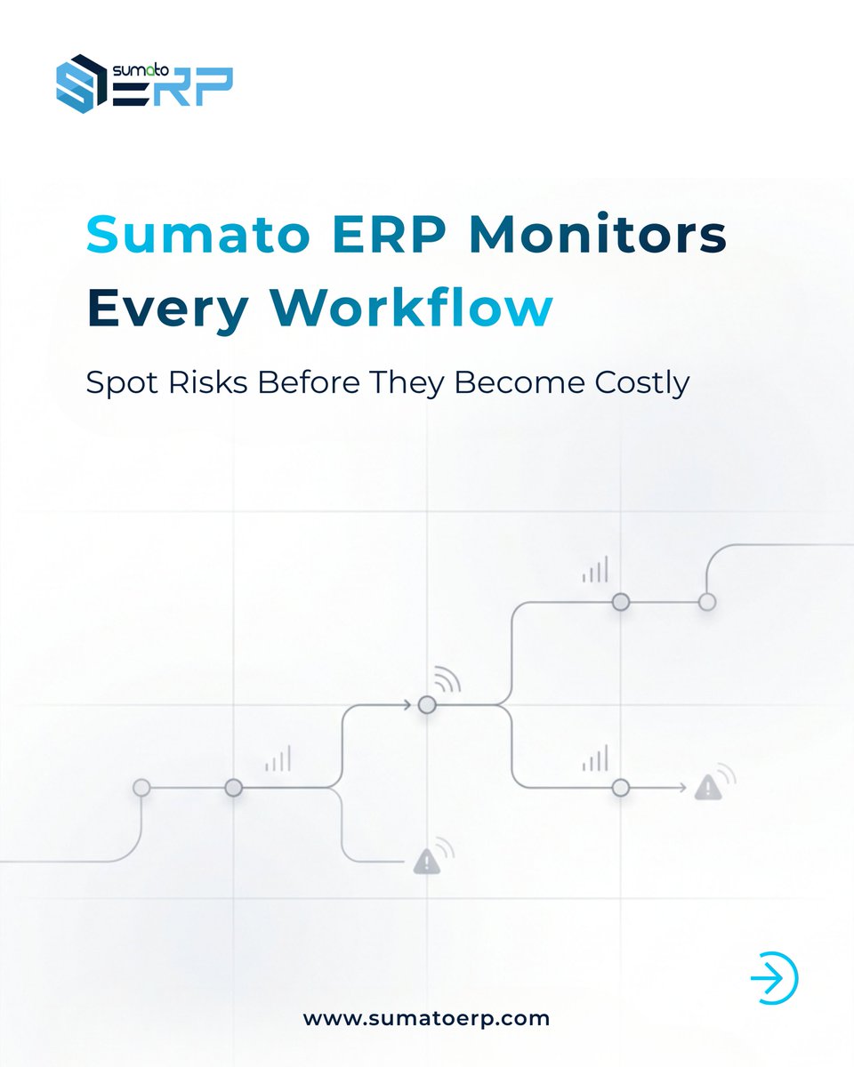 SumatoERP's tweet photo. Delays, errors &amp; shortages don’t happen suddenly. They build up over time.

𝗦𝘂𝗺𝗮𝘁𝗼 𝗘𝗥𝗣 monitors workflows in real time to spot risks early, reduce disruptions &amp; keep operations running smoothly.

Explore smarter risk management: https://t.co/gvUqxf03HF

#SumatoERP https://t.co/KAtystqykp