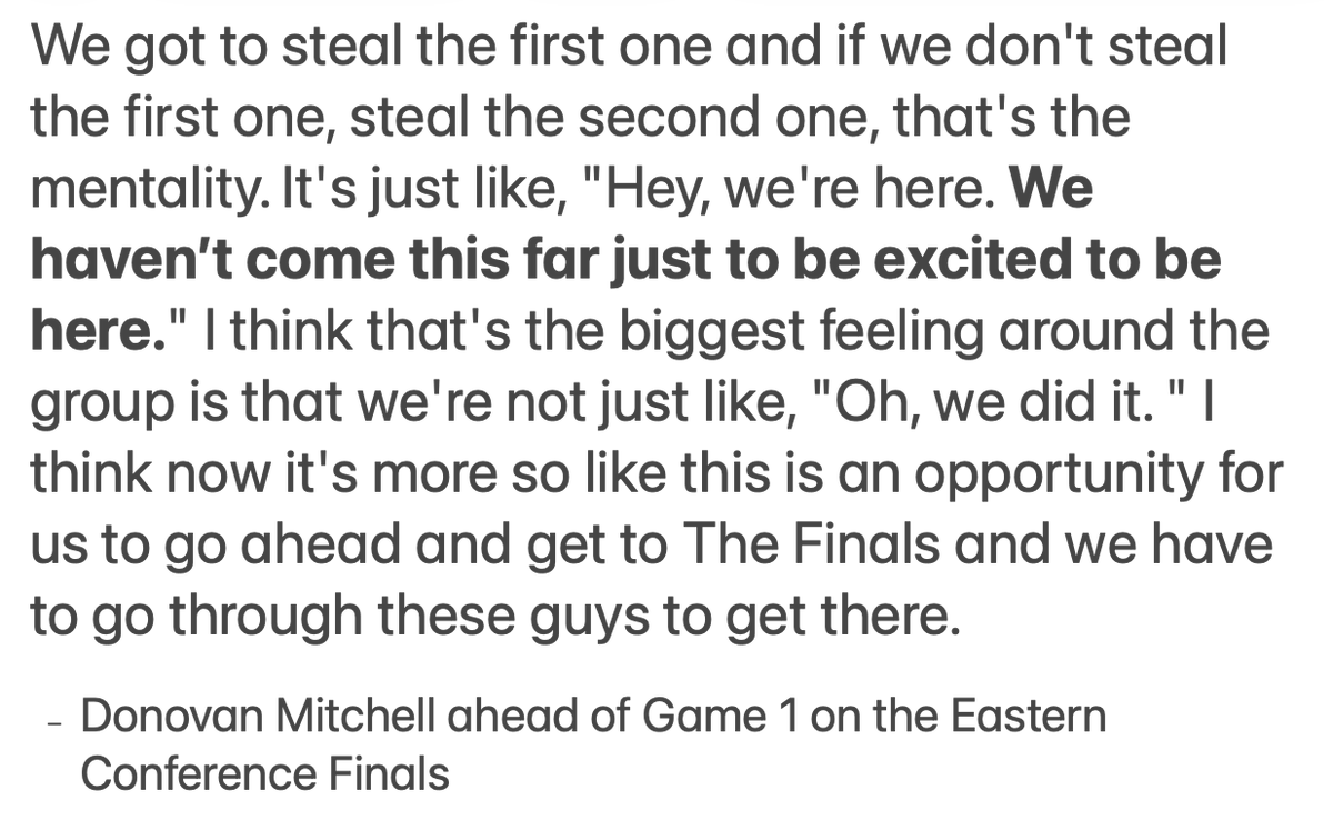 SerenaWinters's tweet photo. Donovan Mitchell at MSG this morning on the Cavs mentality heading into Game 1 of the Eastern Conference Finals: https://t.co/YC7Yqxcpc6