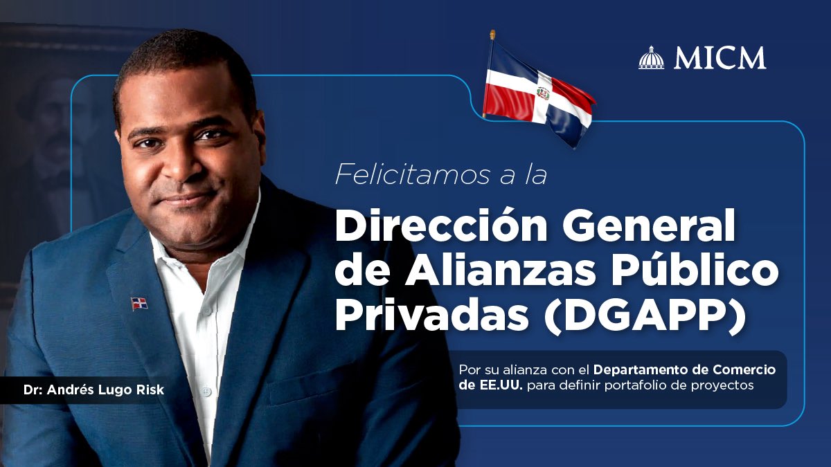 MIC_RD's tweet photo. Felicitamos a la Dirección General de Alianzas Público-Privadas (@DGAPPRD) y a su director, Andrés Lugo (@andreslugorisk), por este paso junto al Dpto. de Comercio de los EE.UU. y Embajada de EE. UU. en RD, fortaleciendo la estructuración de proyectos para el desarrollo nacional.

Este acompañamiento técnico contribuye a impulsar mejores estándares de planificación, transparencia y atracción de inversión, promoviendo iniciativas de infraestructura y servicios públicos que continúan fortaleciendo la competitividad y el crecimiento sostenible del país.
