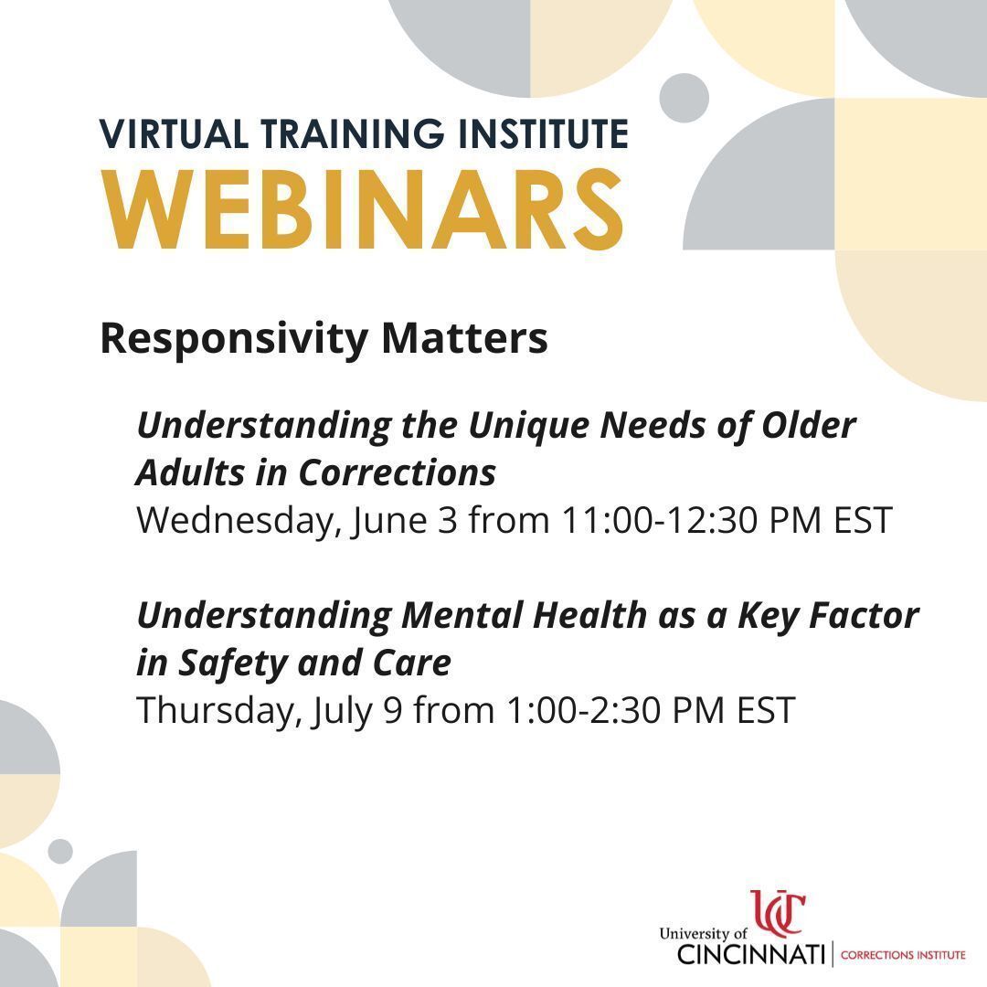 UCCorrections's tweet photo. Sign up now for UCCI's upcoming webinars. Read more and register here: https://t.co/2vkDqzNUFI https://t.co/vCuJh7mAKP
