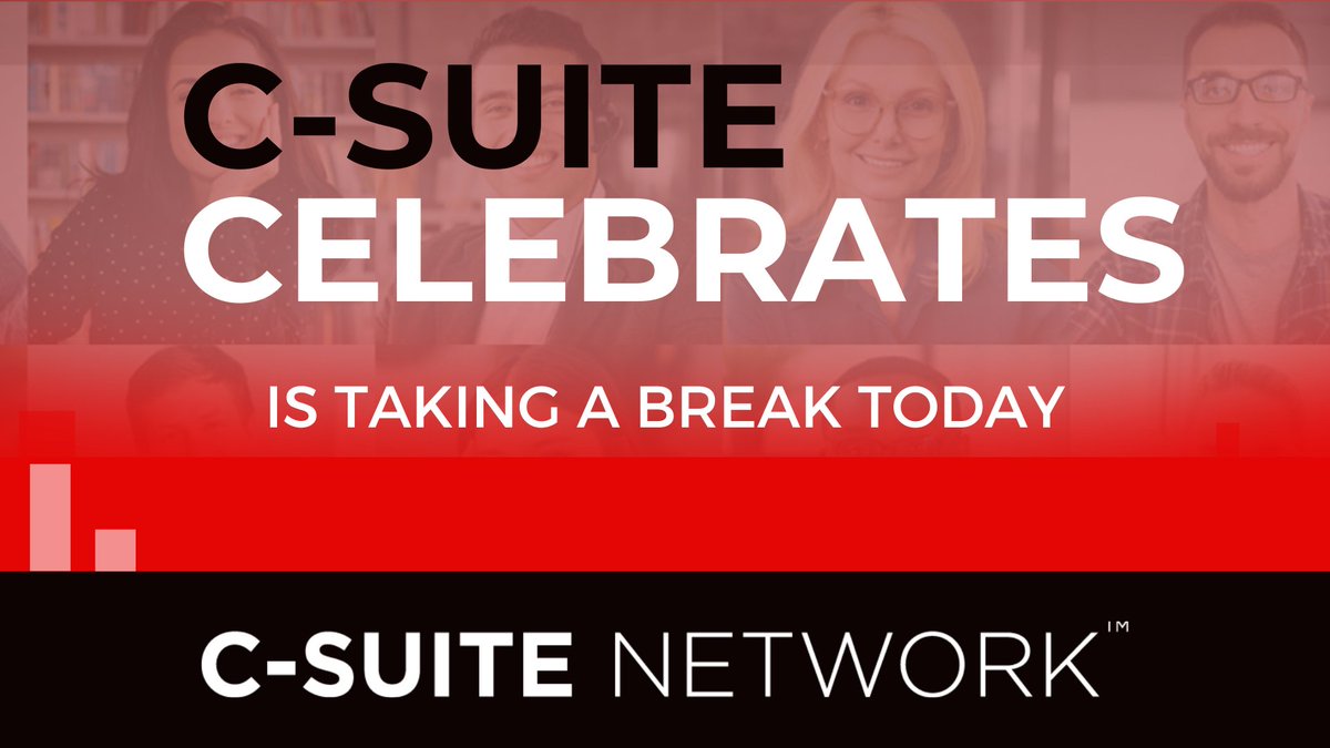csuitenetwork's tweet photo. Due to the U.S. Holiday weekend, there will be NO C-Suite Celebrates TODAY, Friday, May 22.

We will be back on Friday, June 12 at 5PM ET. Get registered now: https://t.co/VV95GHXO3y https://t.co/DRNrddWfFQ