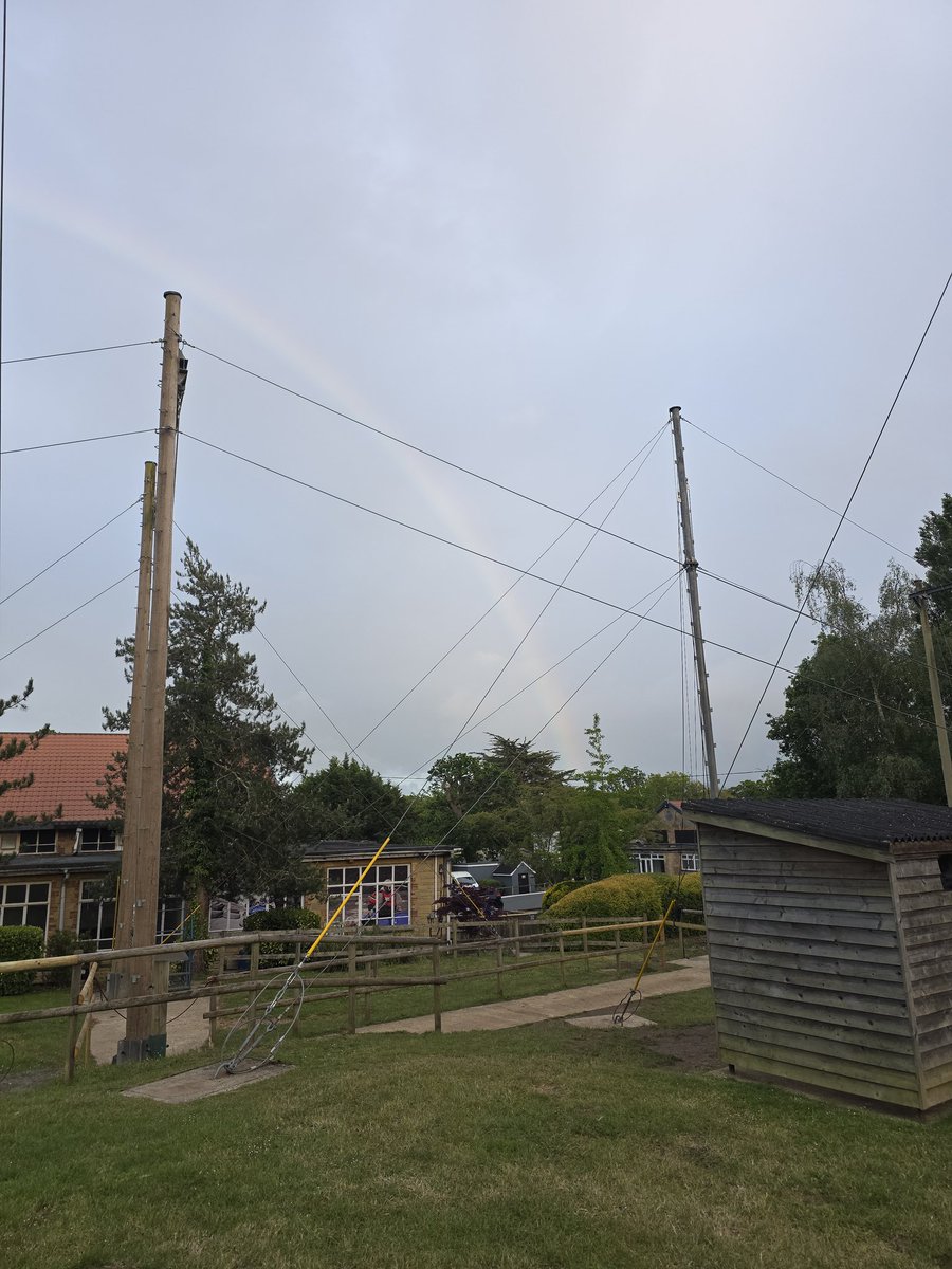 StJamesCPS's tweet photo. A site wide photo trail finished the evening illuminated by a fantastic rainbow. Mrs Cunningham then led the evening prayer and reflection. Lights out soon to rest up for the first off site excursion tomorrow. https://t.co/rtnAURvdT3