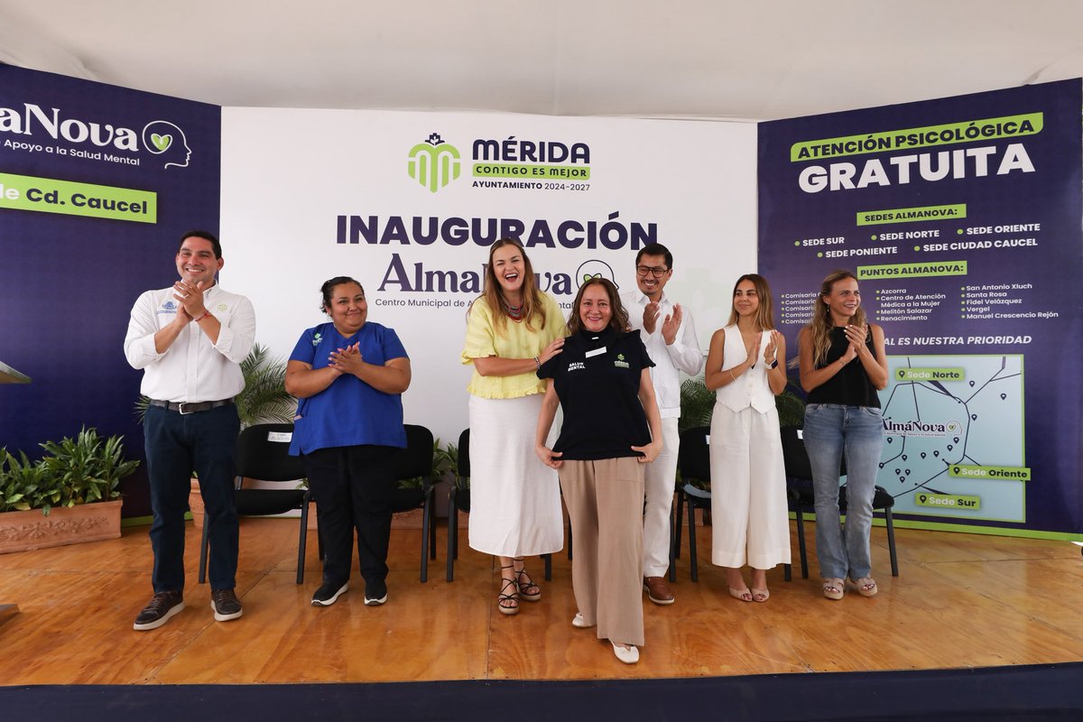 CeciliaPatronL's tweet photo. 💙 Inauguramos el Centro AlmaNova Caucel en el poniente de la ciudad.

Cuidar la salud mental es prioridad, a partir de hoy las y los meridanos ya pueden acceder gratuitamente a servicios de atención emocional y psicológica en cualquiera de nuestros 19 espacios AlmaNova distribuidos en los cuatro puntos de la ciudad, además de los Puntos AlmaNova en colonias y comisarías. 🙌🏻✨ 

Conoce ubicaciones, servicios y más información 👉 https://t.co/tn4bqDZL3Y

#MéridaContigoEsMejor