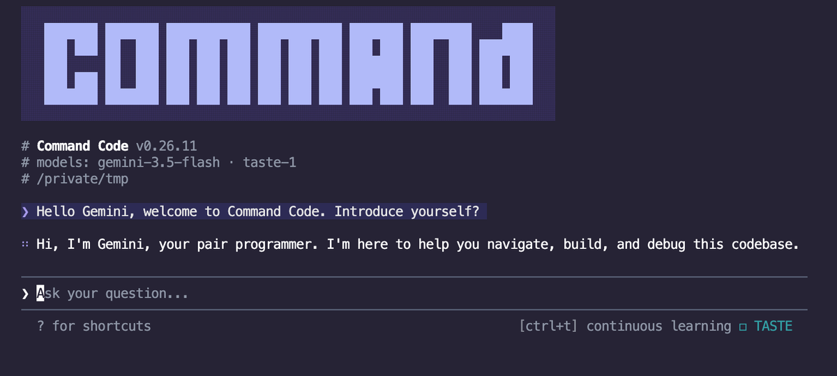 Command Code tweet media