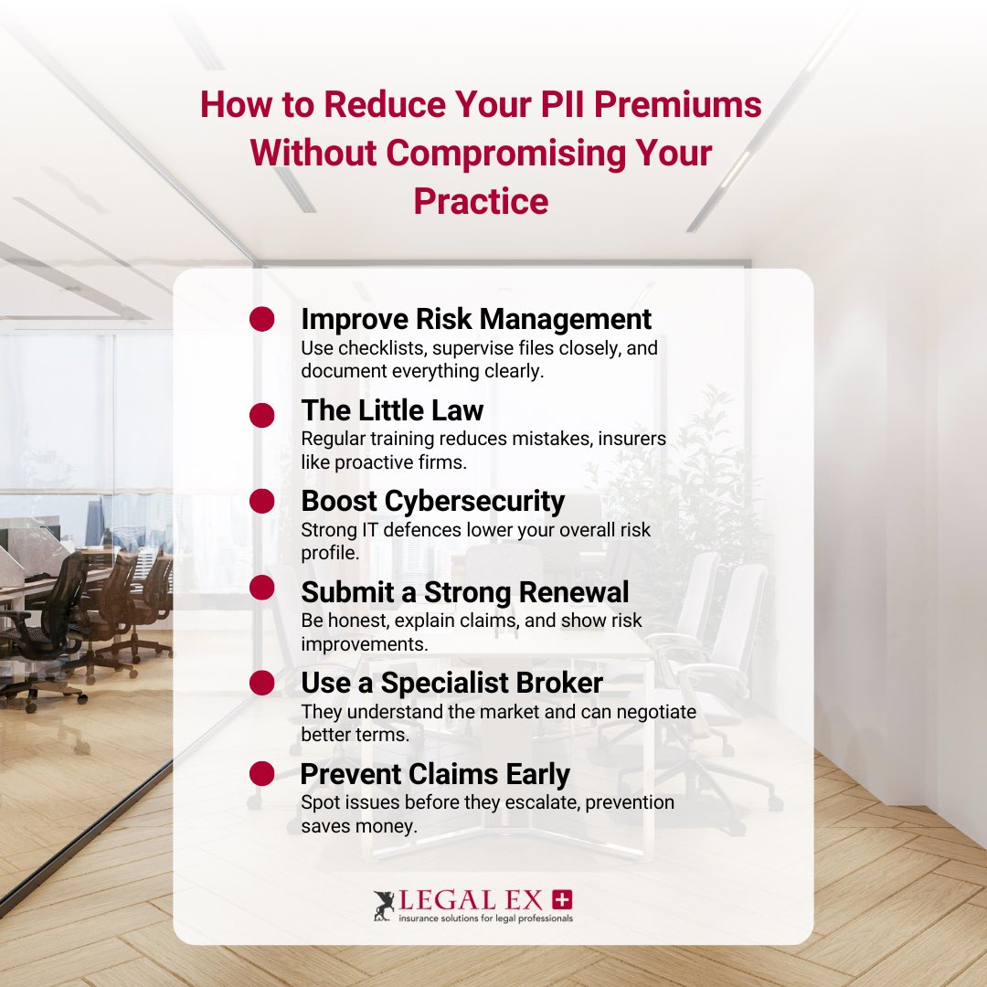 SolsPII's tweet photo. Professional indemnity insurance doesn’t have to keep climbing every renewal. 

Smart risk management, strong compliance, and clear internal processes can help reduce #PII premiums — without compromising the quality of your practice. 

#ProfessionalIndemnity https://t.co/NKatmVg7jL