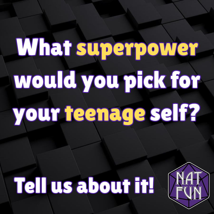 NatFunPodcast's tweet photo. We just released our teen superhero fun-shot "After School Special" playing Masks: A New Generation from Magpie Games.

And that got us thinking... what superpower would you pick for your teenage self?

Tell us about it!

#ttrpg #podcast #magpiegames https://t.co/R9aPRELDg4