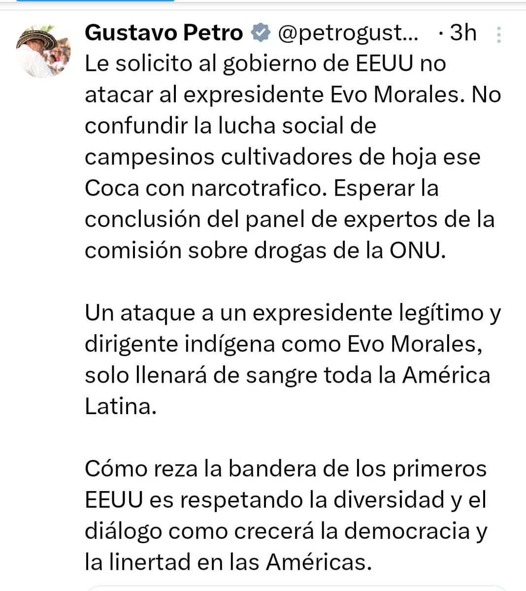 Evo Morales Ayma tweet media