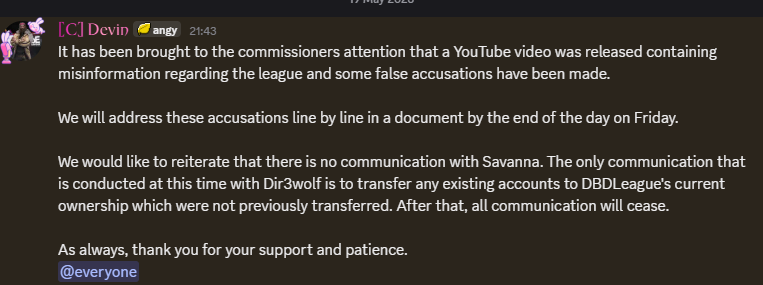 AxeIts's tweet photo. https://t.co/A3ucuLikrR 

a whole cans of worms are getting open around DBDL which is deeply concerning.

-Players had yet received all payments from season 10 prizepool (last year summer tournament)
-artist are underpaid or straight up not getting paid
-investors scammed? https://t.co/u8AVW1dvs8