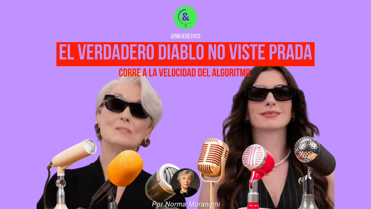 Mujeresyco's tweet photo. Nos subimos al estreno de El diablo viste a la Moda.
Pero la pregunta no es sobre moda.
¿Quién decide hoy qué importa: el periodismo o el algoritmo?
“El verdadero diablo no viste Prada.” por @NormaMorandini 
🔗 https://t.co/vdE2Q4Nj89
#Periodismo #Medios #Democracia https://t.co/pBnFHILGyO