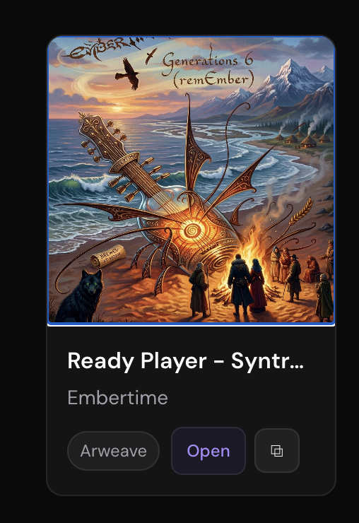 StreamVaultweb3's tweet photo. We want to highlight the latest upload in our Discover section uploaded for atleast 200 years to the #Arweave blockchain.

Listen live: https://t.co/nhpHQtG9uR
Profile: Embertime

Arweave Link: https://t.co/C6v9sWONfg

#Music #OnChain #Permanence https://t.co/cXDYqKGbwc