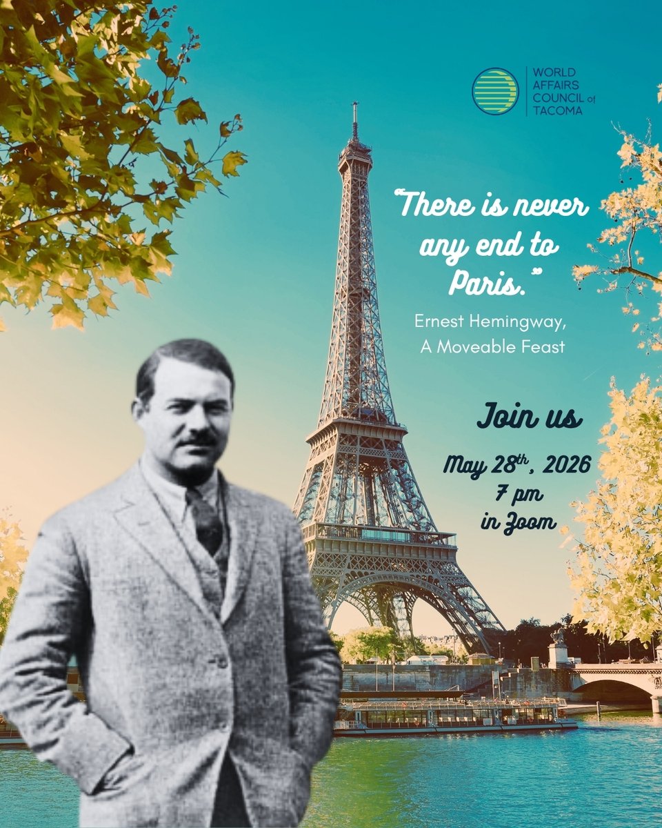 WACTacoma's tweet photo. RSVP at https://t.co/KvU1JqkvUA

WACT Book Club

A Moveable Feast by Ernest Hemingway

Time &amp; Location
May 28, 2026, 7:00 PM https://t.co/HoUZS5QQU2