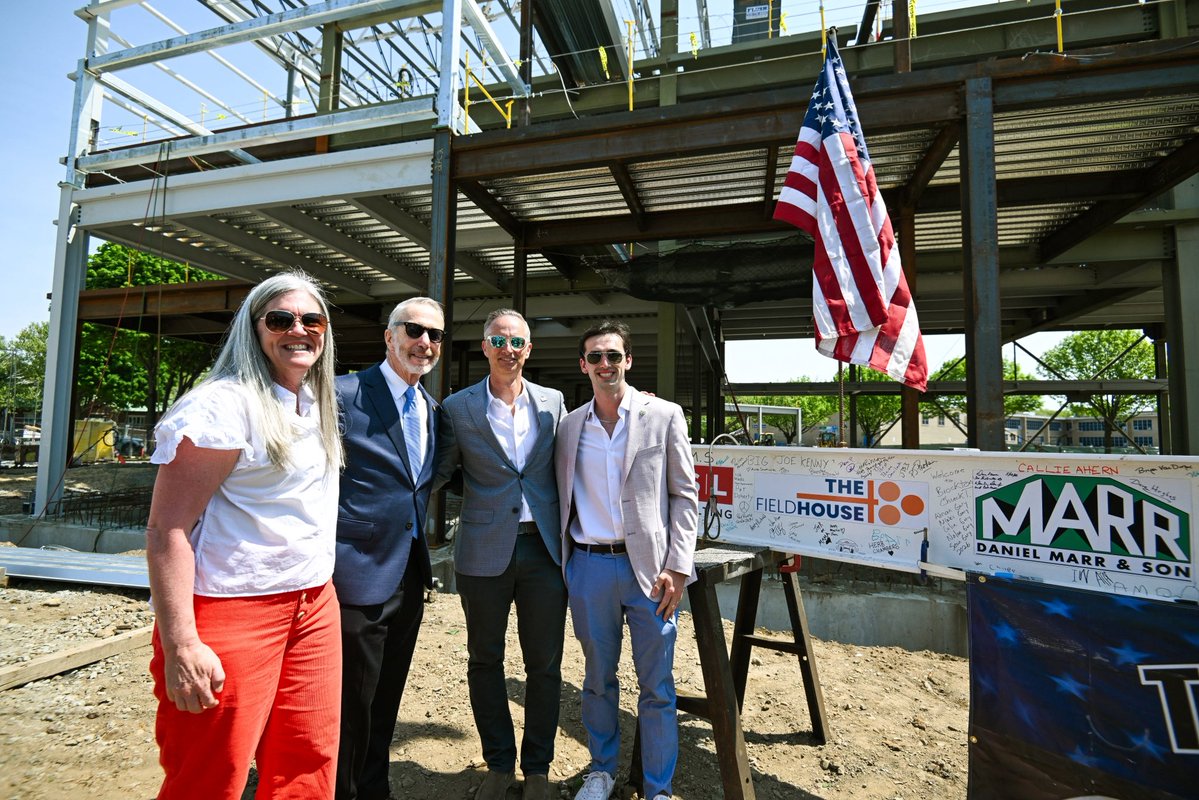 RepStephenLynch's tweet photo. Yesterday marked another huge milestone in the journey to bring the Martin Richard Boys and Girls Club Fieldhouse+ to life in Dorchester, with the Topping Off Ceremony skillfully performed by my brothers and sisters at Ironworkers Local 7. 

I was proud to join @TeamMR8, the Marr Family, Lee Kennedy Construction, Bill, Denise, Jane, and Henry Richard, Bob Scannell and the @BGCDorchester, and my dedicated colleagues in Government, @mayorwu529, @nickcollinsma, Reps. @RepDanHunt, @david_biele, Chris Worrell, and Councilors Fitzgerald, @ErinforBoston, @Ruthzee, and @VoteWorrell for this celebratory day.
 
When complete, this facility will open its doors to thousands of young people and families across our community, offering access to athletics, the arts, mentorship, and so much more for generations to come. I am also proud that every part of this structure is the product of 100% Union Labor.
 
More than a building, the Fieldhouse+ will be a living embodiment of young Martin Richard's spirit, of kindness, generosity, and peace. That spirit is woven into every part of this project, and it will continue to inspire and shape every young person who walks through its doors.
 
We are grateful to @MassGovernor  and Senators @SenWarren and @SenMarkey, and to the many generous donors, and of course, for the love that Bill and Denise Richard have shown to all the children of our City, all in memory of their son, Martin Richard.