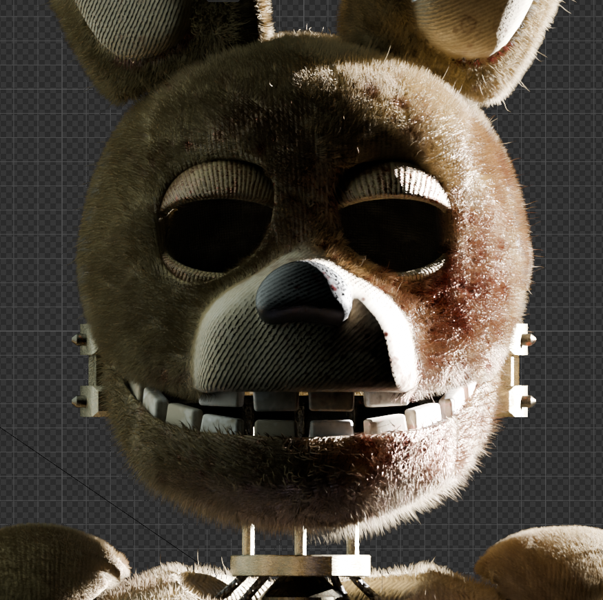 _Agheel's tweet photo. Fur progress ! gonna say it right away : the model is unusable in EEVEE but feels surprisingly comfortable to work with in Cycles even in render view. Also added a fur toggle 
#springbonnie #FNAF #blender #springtrap #3d https://t.co/BBX0cWLuu9