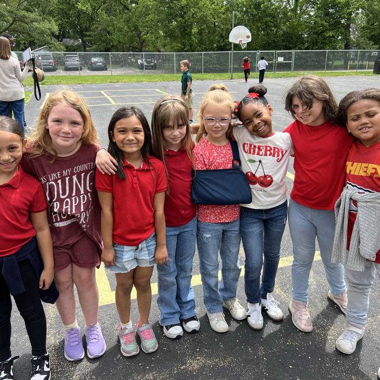 PHillPanthers's tweet photo. We declared today Miss Kitty/Mrs. Joos day at PHill!!! We wore her favorite color red, spotlighted her on announcements with JH and gave her some good advice for Retirement! We love you Miss Kitty!! 🐾❤️ https://t.co/LcA5DExzUe