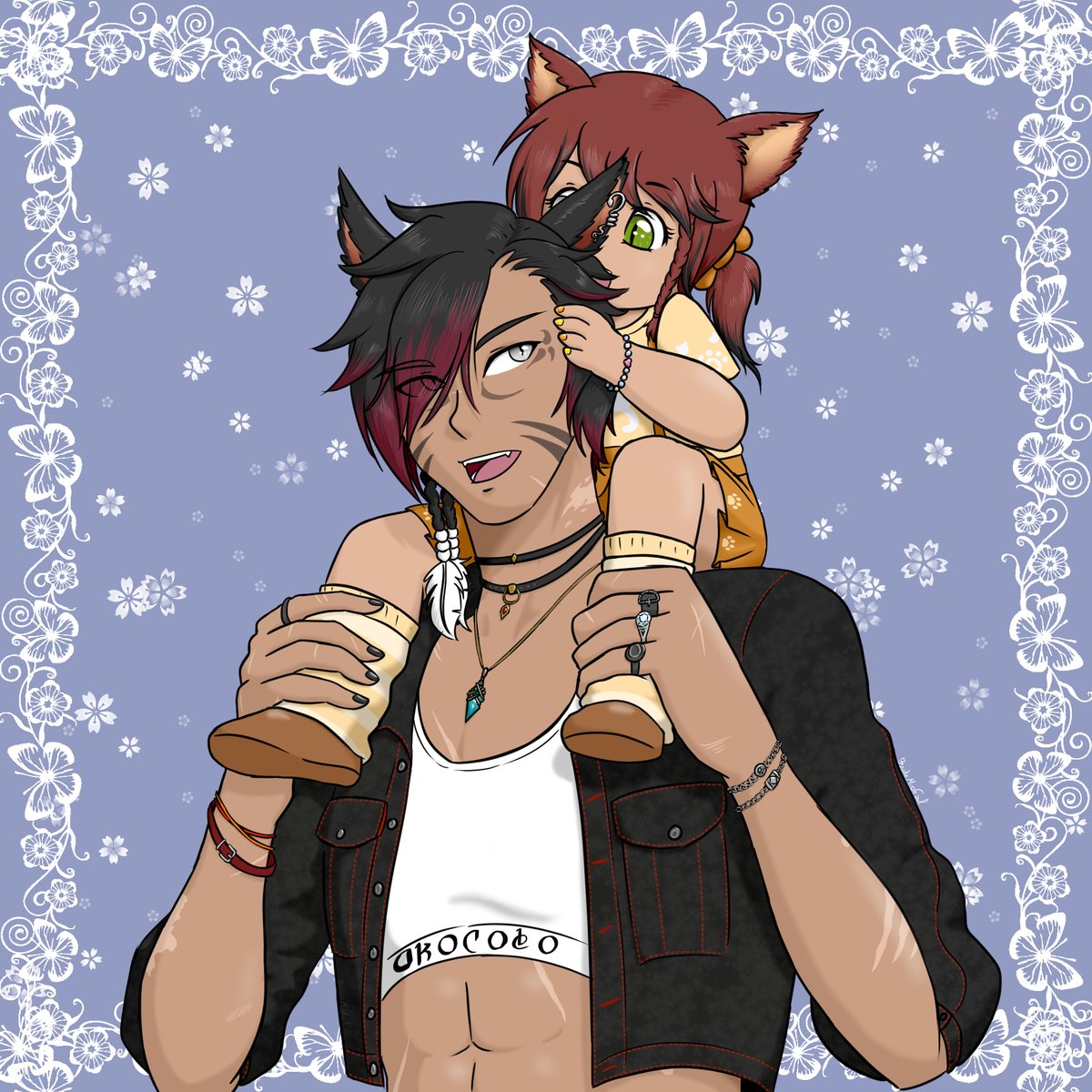 Bouda_MissFail's tweet photo. Bran et sa fille Violette.
#FF14 #FF14art https://t.co/4nqaihdNgR