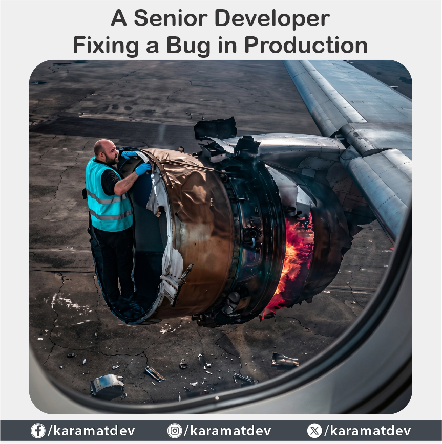 karamatdev's tweet photo. When production catches fire, seniors grab the wrench................ https://t.co/CFFrhxmr5z