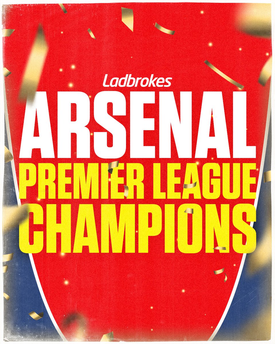 Ladbrokes's tweet photo. ARSENAL ARE CHAMPIONS! 🔴 https://t.co/S1epQN1chf