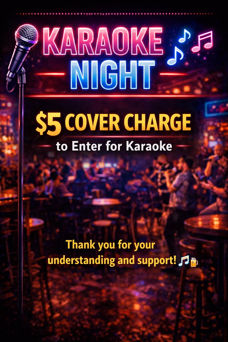 Wingos's tweet photo. It's tonight!!

It's Tuesday  so it's Karaoke Time!

🎤 KARAOKE NIGHT TONIGHT! 🎶
at Wingo’s Glover Park
It’s your moment. Grab the mic and sing your heart out 💥
🕗 8 PM – 12 AM
🍻 Happy Hour flowing
💵 $5 entry
Bring the crew, pick your song, and let’s make it loud.
See you tonight! 🎶🍺
#🎤 #KaraokeNight #SingYourHeartOut
#🍻 #HappyHourDC #DCNightlife
#🎓 #GeorgetownUniversity #GWHU #AmericanUniversity
#🏫 #HowardUniversity #DCCollegeLife
#📍 #GloverPark #NWDC #dwtsirl