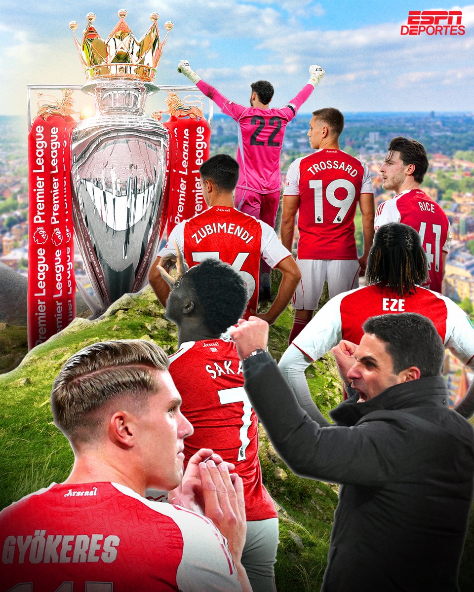 ESPNDeportes's tweet photo. ¡El Arsenal es campeón de la Premier! 🏆 

El Manchester City no pudo contra el Bournemouth y así termina la sequía 'Gunner'. 

22 años de espera. https://t.co/LN1PG22KcF