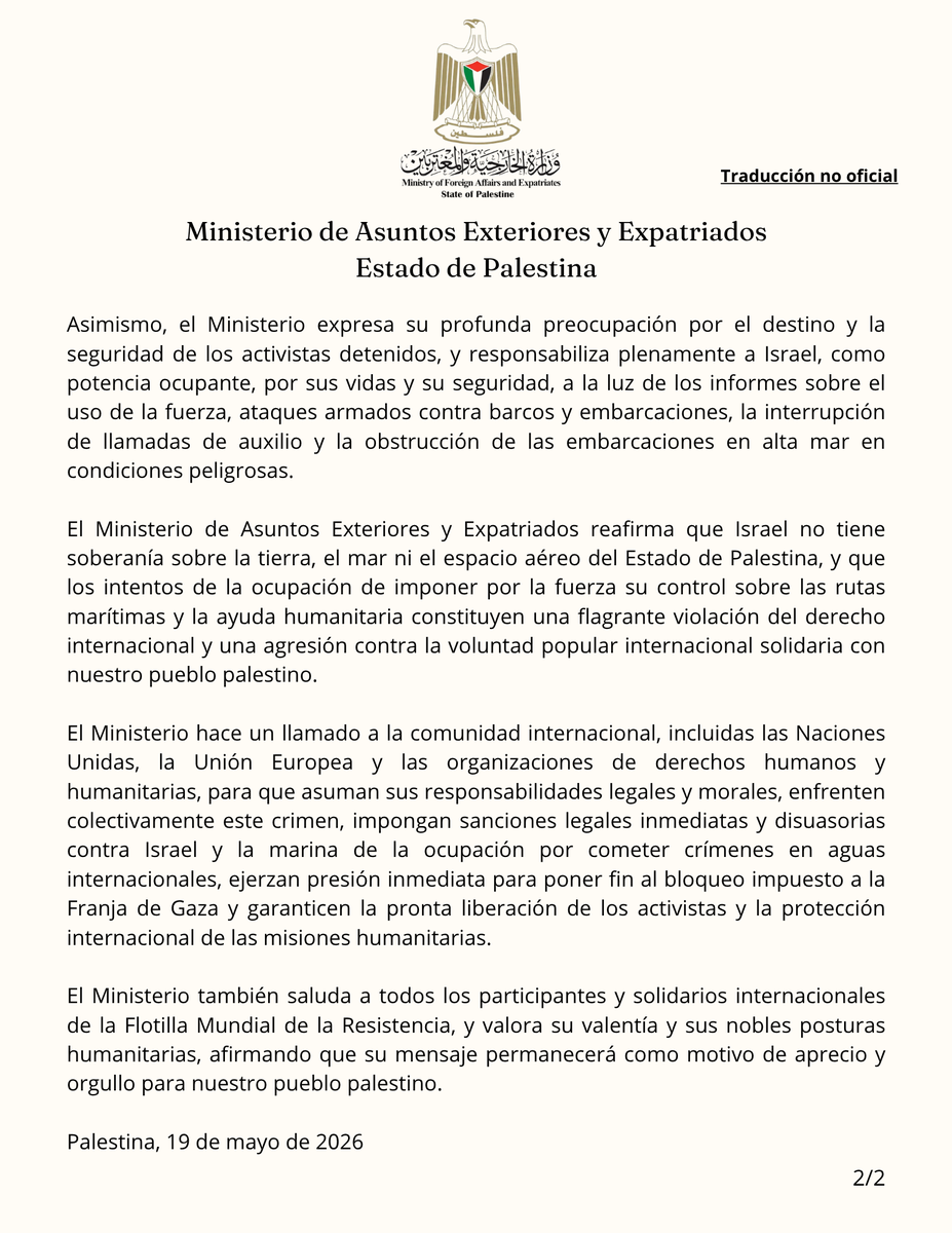 PalestineMX's tweet photo. La intercepción y secuestro de embarcaciones pertenecientes a la Flotilla Global Sumud constituye un crimen de guerra y exige sanciones legales inmediatas y una posición internacional unificada. https://t.co/0jURTsQJf5