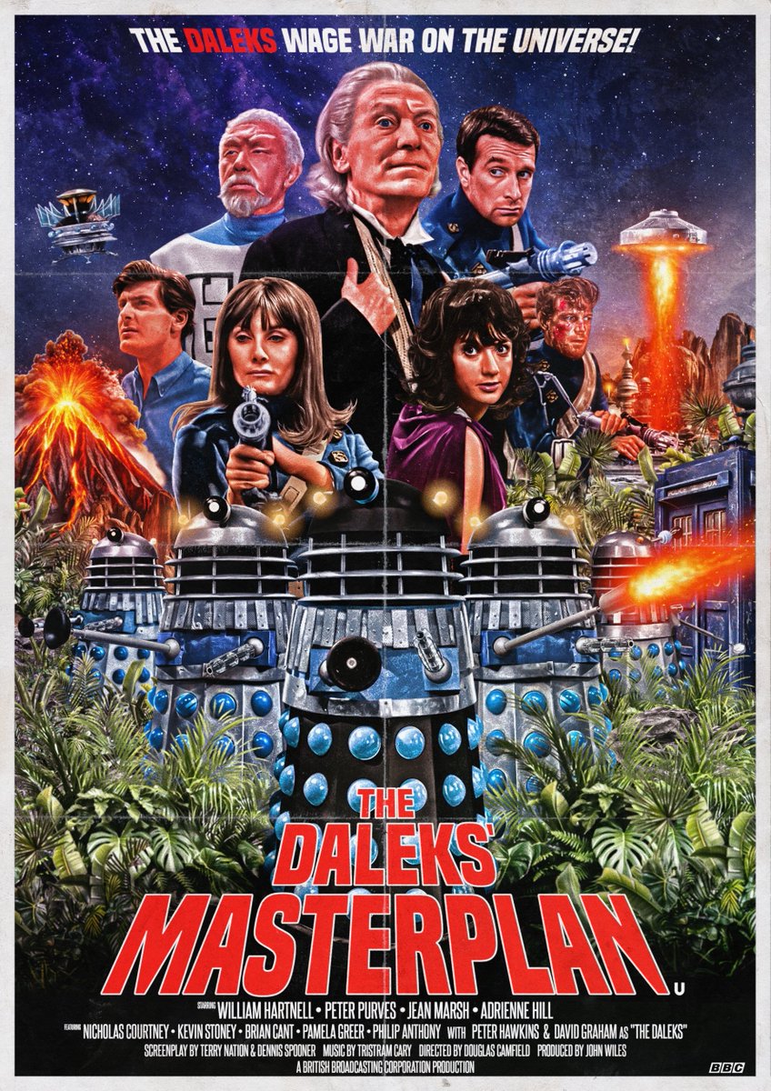 ArkyJono's tweet photo. A bit late to the party, but here's a retro style film poster for "The Daleks' Masterplan". Still can't get my head around the fact that the story is now nearly half complete, thanks to the incredible work of Film is Fabulous! https://t.co/hRhVNfI302