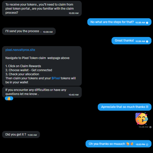 fshg08's tweet photo. Same Here, looks like the Original Dev for solana:EkDGB5fbPXiRmDDjxKcC7dFjzvFZj2KT9t7oeyyPx4SX Now is looking for Newbs to SCAM.... SCAM ALERT.... Project is Legit, the Original ACCOUNT not so much... Possibly the original DEV Account... #PIXEL #PIXELNATION #Solana #DONTCLICK https://t.co/ULgtvqe57a