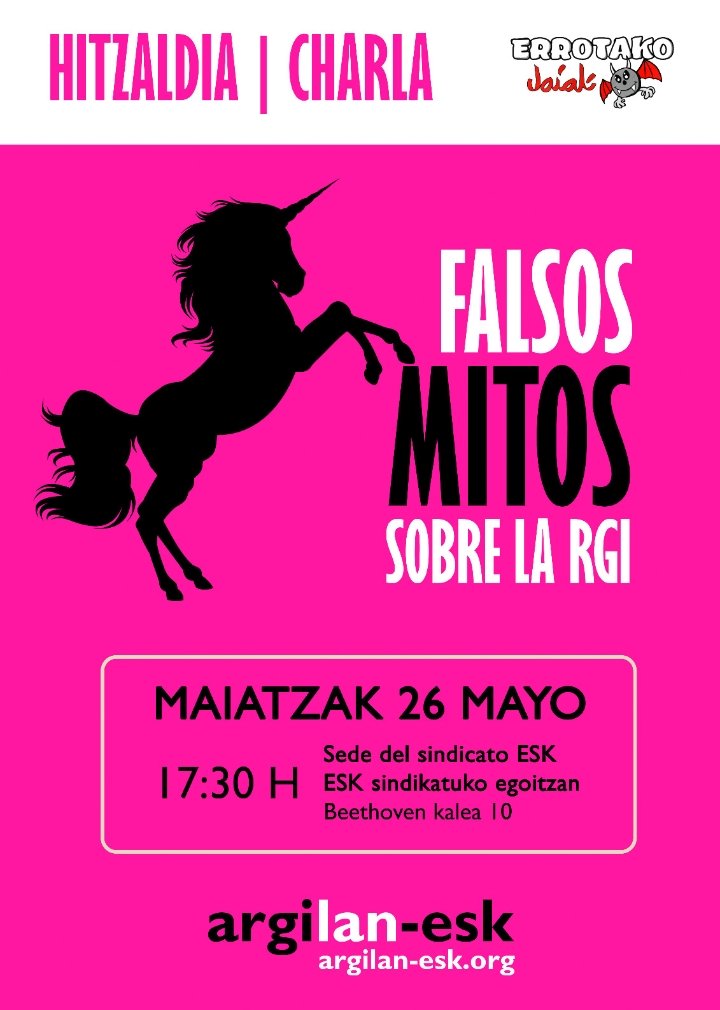 Argilan's tweet photo. En las fiestas de barrios como #Errota , a parte de la diversión,también hay espacios de debate para desmontar falsos mitos en torno a las prestaciones sociales como la #RGI.

El próximo 26 de mayo intentaremos desmontar muchos de esos mitos.

Acude!✊✊

https://t.co/S16wAew83P https://t.co/JPf7otRegW