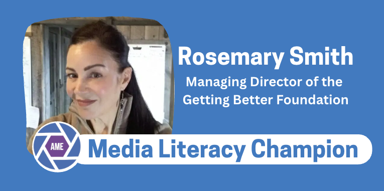 GettingBetterFn's tweet photo. @Action4MediaEd has launched its #MediaLiteracy Champion Initiative recognizing leaders who are advancing MIL in powerful and innovative ways.
We are thrilled AME's first champion is GBF's Rosemary Smith. Watch the interview at  https://t.co/uyt7ylSSC2 https://t.co/Clv05ZUw62