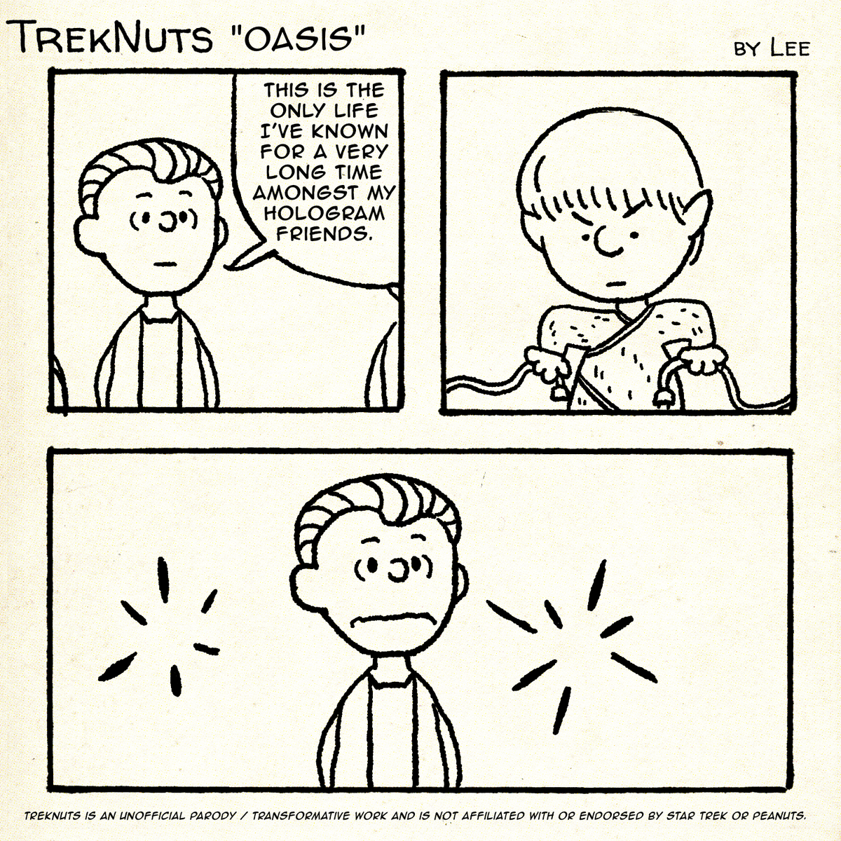 LeeDrawsStuff's tweet photo. Treknuts #100 ENT "Oasis"
Some friendships don't last.
New to Treknuts? Start here: https://t.co/soicc2LlnE https://t.co/XoGLA3kxQz