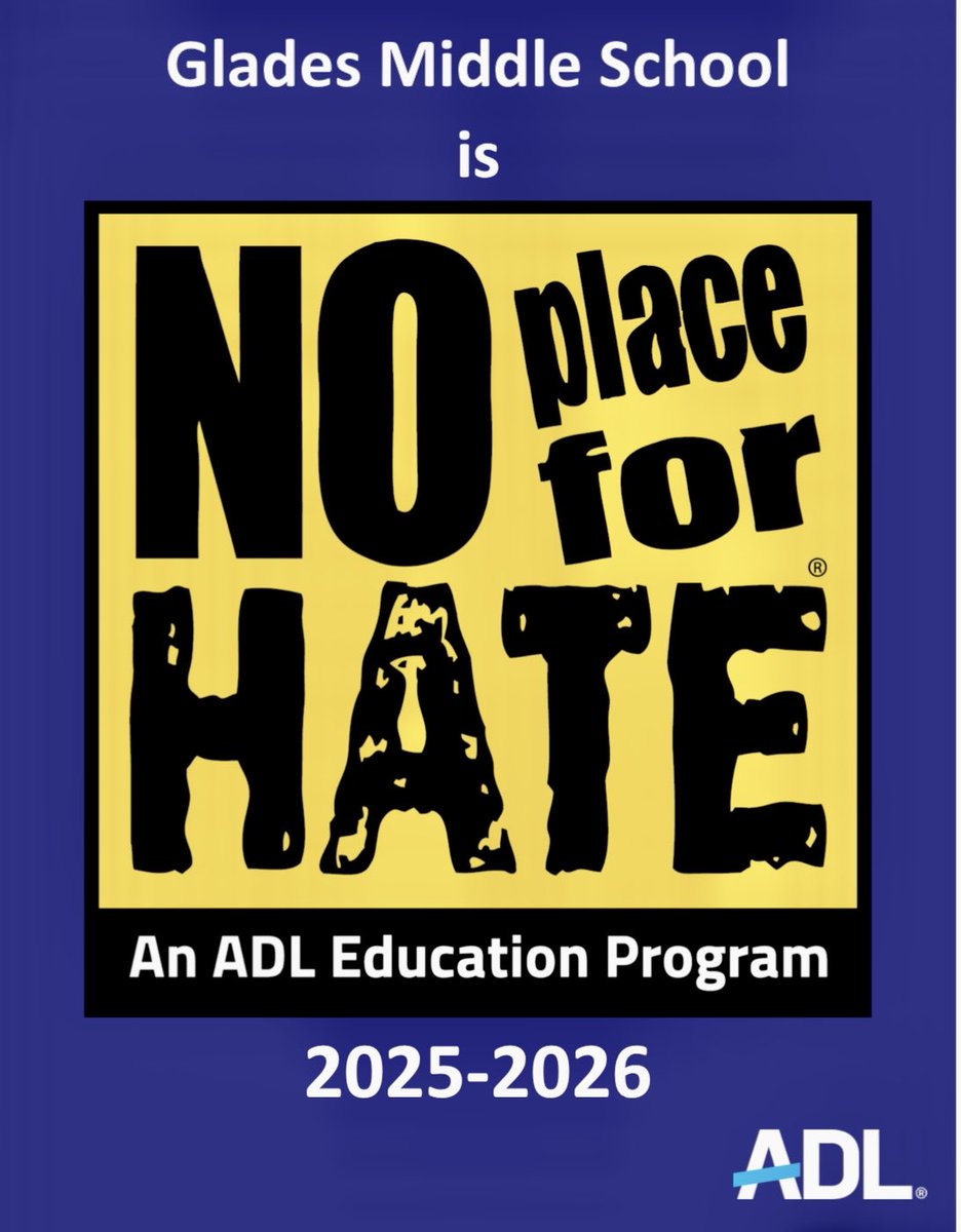 GMSPeerCounsel's tweet photo. Congratulations 🎉 to all the Peer Counselors that created a positive culture at GMS! Because of all of the empowering initiatives, we have once again been awarded 🏆 a "No Place for Hate" school for the 10th year! #noplaceforhate @Glades_MS https://t.co/M6ELgS05Ks