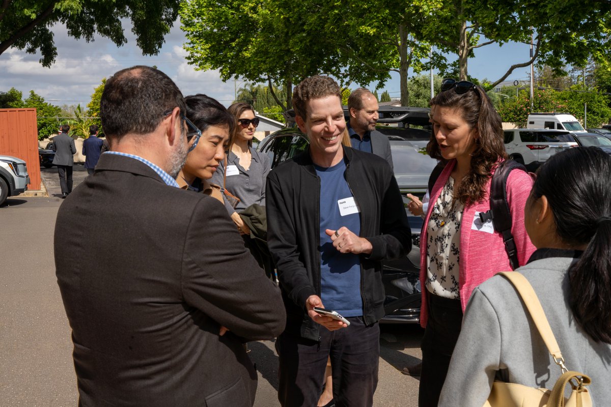 nuro's tweet photo. Great to host the @californiapuc and @CA_Trans_Agency for demo rides in our robotaxi engineering fleet as part of their passenger carrier oversight! We look forward to sharing more exciting progress updates now that we are permitted to carry riders in our pilot program.

Thank you for coming by our Mountain View headquarters!

#autonomousvehicles #selfdriving #drivenbynuro