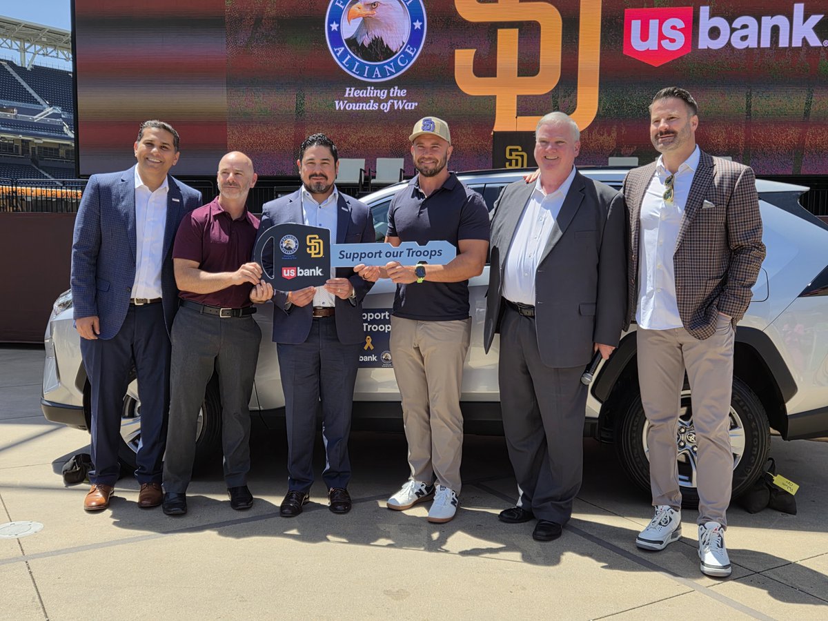 FreedomAlliance's tweet photo. Today in San Diego 🇺🇸

Freedom Alliance, in partnership with @usbank and the @Padres, was honored to present U.S. Marine Corps Sergeant Povas Miknaitis with a new, payment-free vehicle.

A wounded combat veteran and Purple Heart recipient, Povas has shown extraordinary resilience throughout years of recovery following injuries sustained in Afghanistan. This vehicle represents reliable transportation, renewed independence, and continued support for a deserving American hero.

Thank you to U.S. Bank and the San Diego Padres for standing alongside our veterans and helping make moments like this possible.