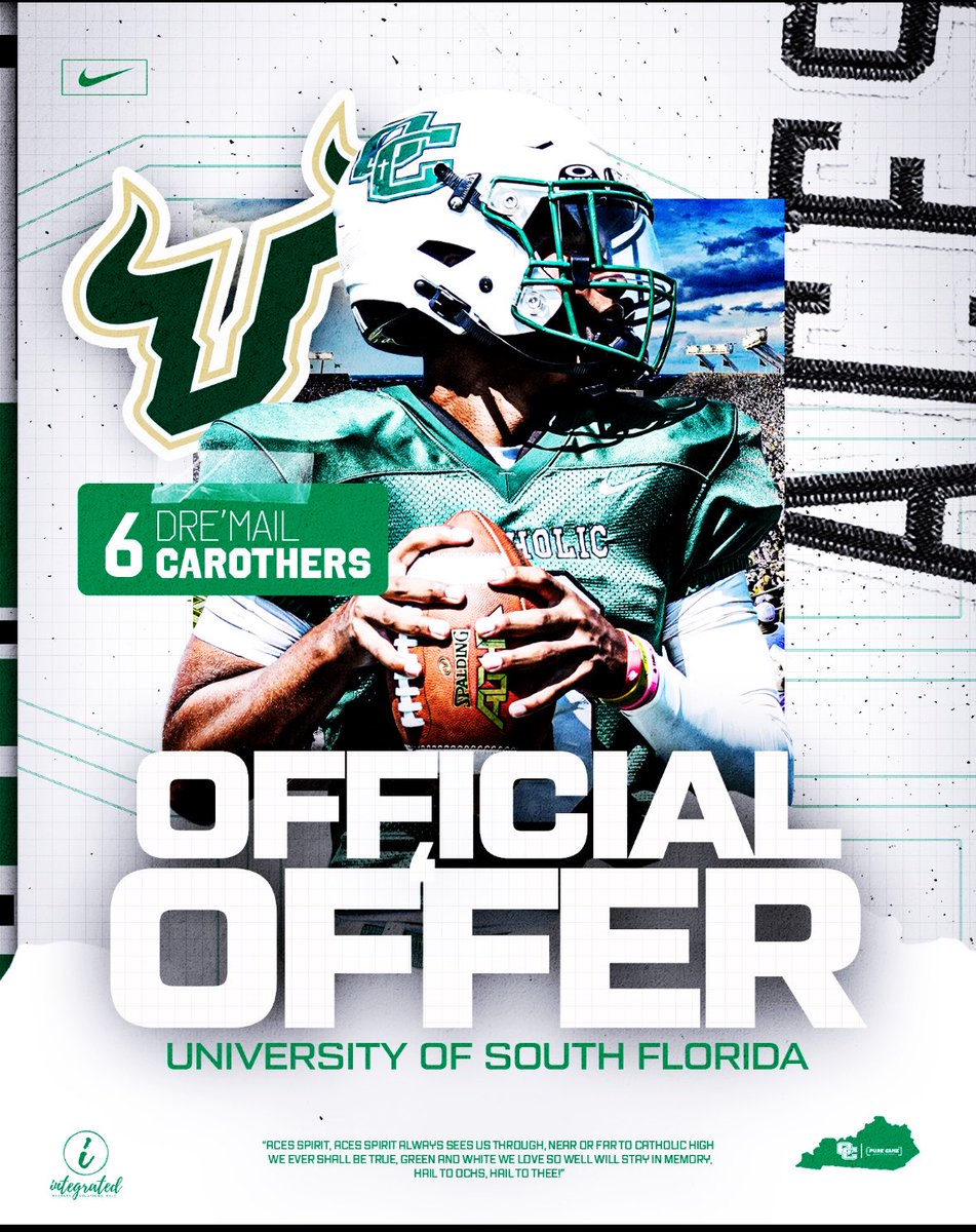 OCHS_Recruiting's tweet photo. 🚨🔥 ANOTHER BIG-TIME OFFER 🔥🚨

2027 QB Dre’Mail Carothers continues to rise. The University of South Florida has officially entered the race. 🚀

One of Kentucky’s most dangerous playmakers.
A true field general.
And a legitimate Mr. Football candidate. 👀

When the lights come on, QB1 delivers.

Recruitment momentum is REAL. More coming. 📈

@DremailC2027 @brianhartline @mhartline59 @USFFootball 
#AcesRise #QB1