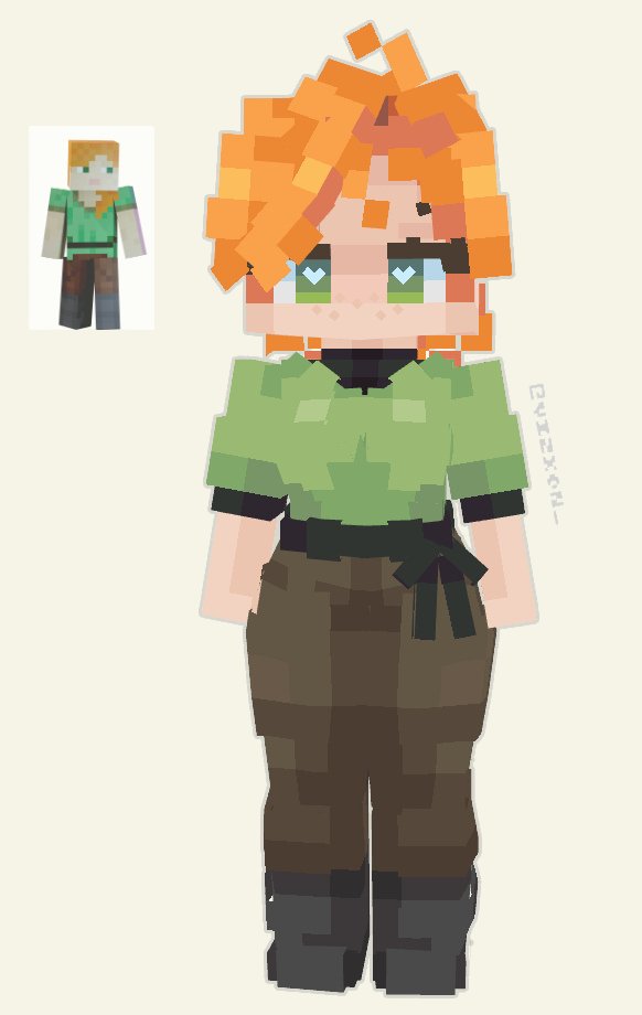 Vizxon_'s tweet photo. I gave miss Alex Minecraft a little glow up :3 https://t.co/tTx62ExG8e