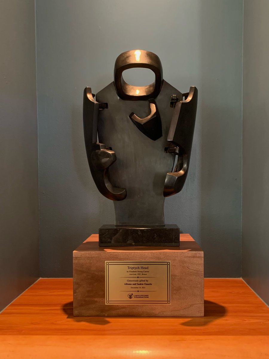 LUHFoundation's tweet photo. Thank you Alfonso &amp; Saskia Ossorio for your generous gift to the Foundation &amp; Hospital! This piece is called Triptych Head made of bronze in 1981 by Elizabeth Strong Cuevas from the personal collection of Afonso &amp; Saskia. Now being admired &amp; loved within this Day Surgery nook! https://t.co/9onf1tIHUg